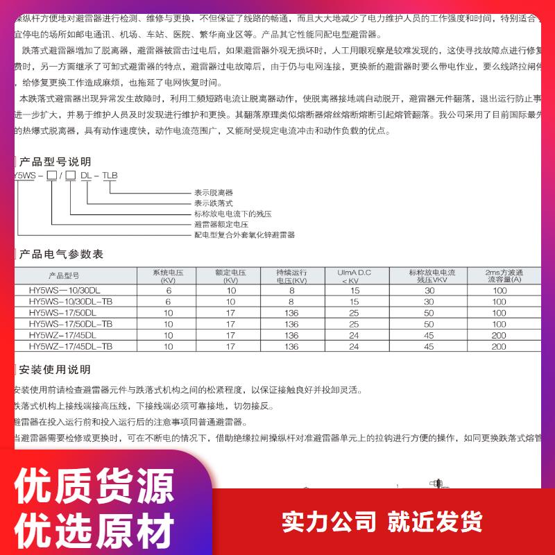 许昌HY5WD2-13.5/31氧化锌避雷器樊高